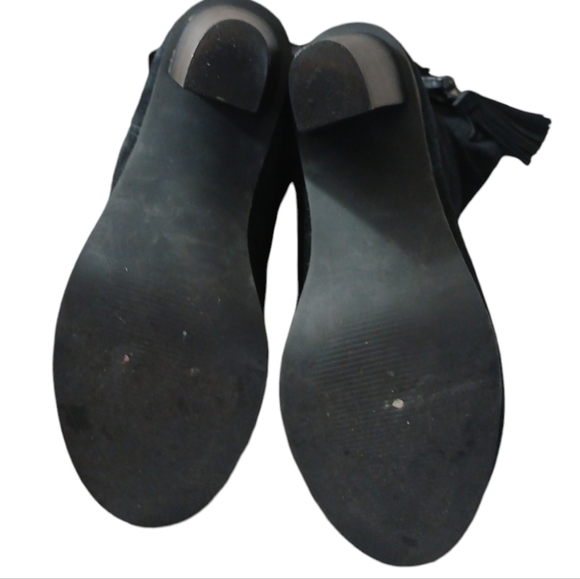 Very Volatile Suede Convertable Tassel Boots in Black Size 7 - Picture 10 of 11